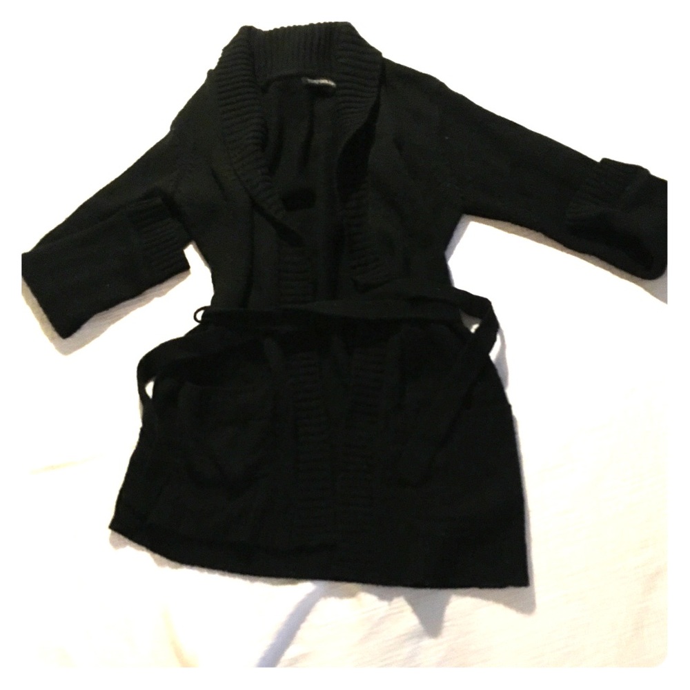 Black wrap sweater